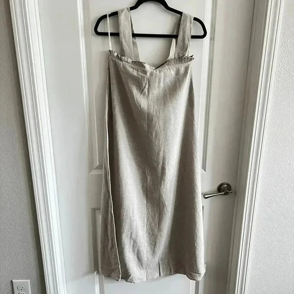 Adriana Degreas Linen Blend Cross Back Overall Dress Size Medium - Picture 1 of 6